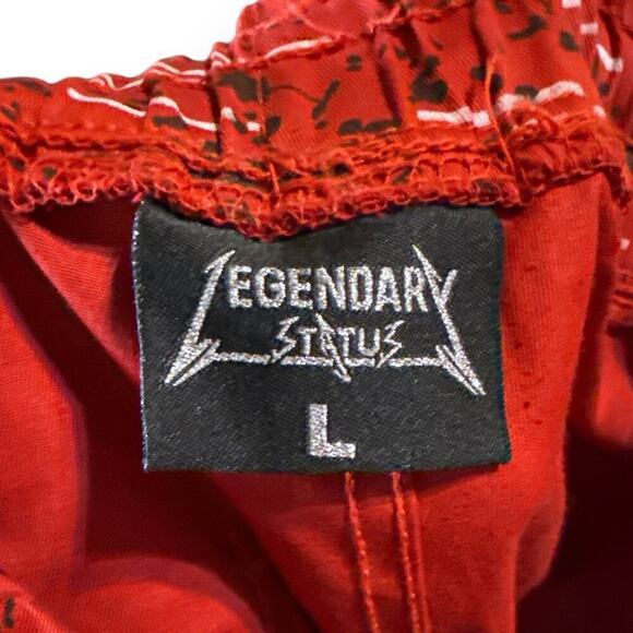 NWT Legendary Status Joggers Mens Red Splatter Striped Size L RUNS SLIM - Picture 6 of 10